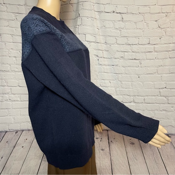 NWT New Progetto Uomo Navy Wool Cashmere Sweater Size L Made in Italy - Picture 2 of 11